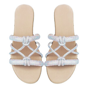 Elegance Crystal Strap Slippers