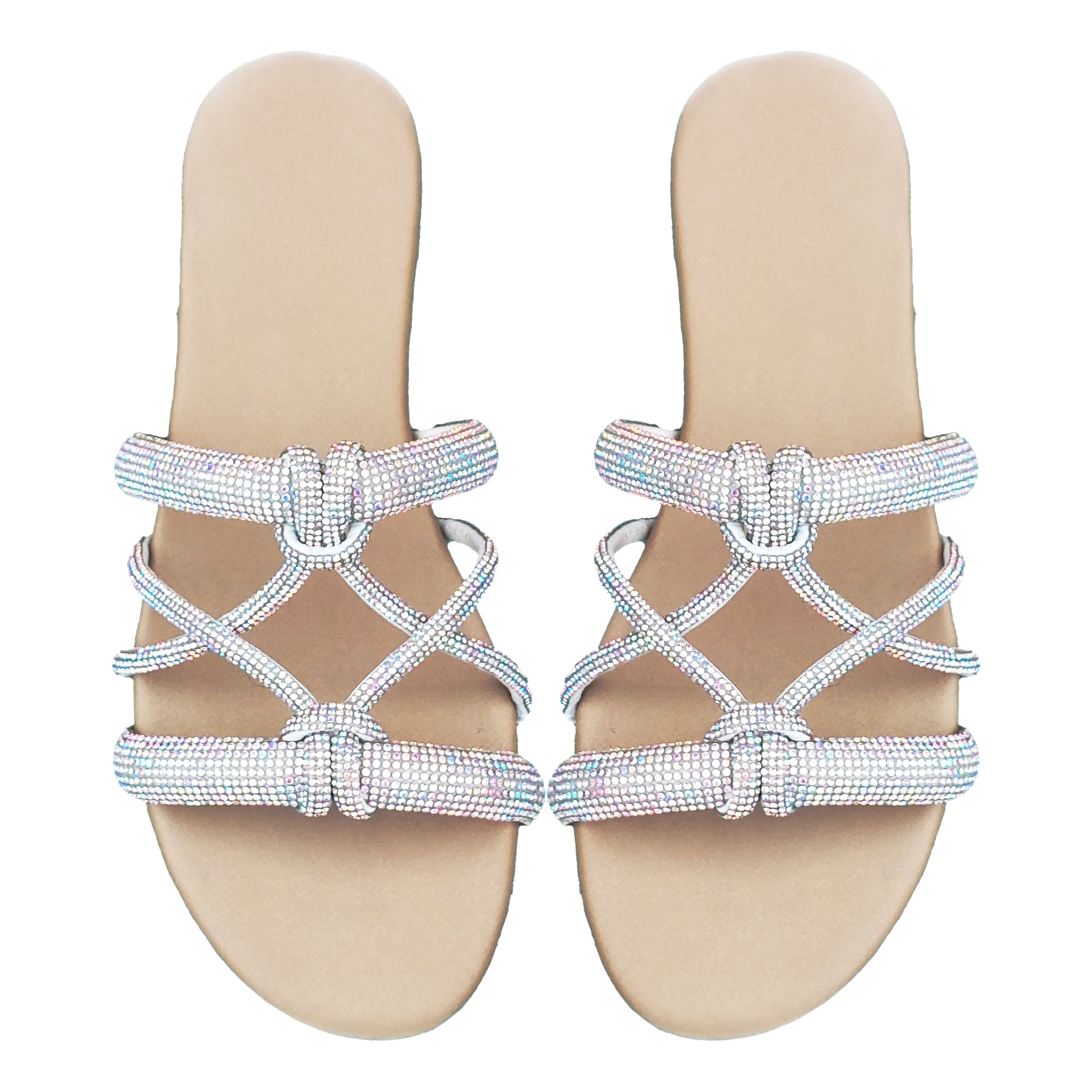 Elegance Crystal Strap Slippers
