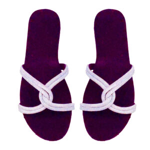 Glam Velvet Stripe Comfort Flats