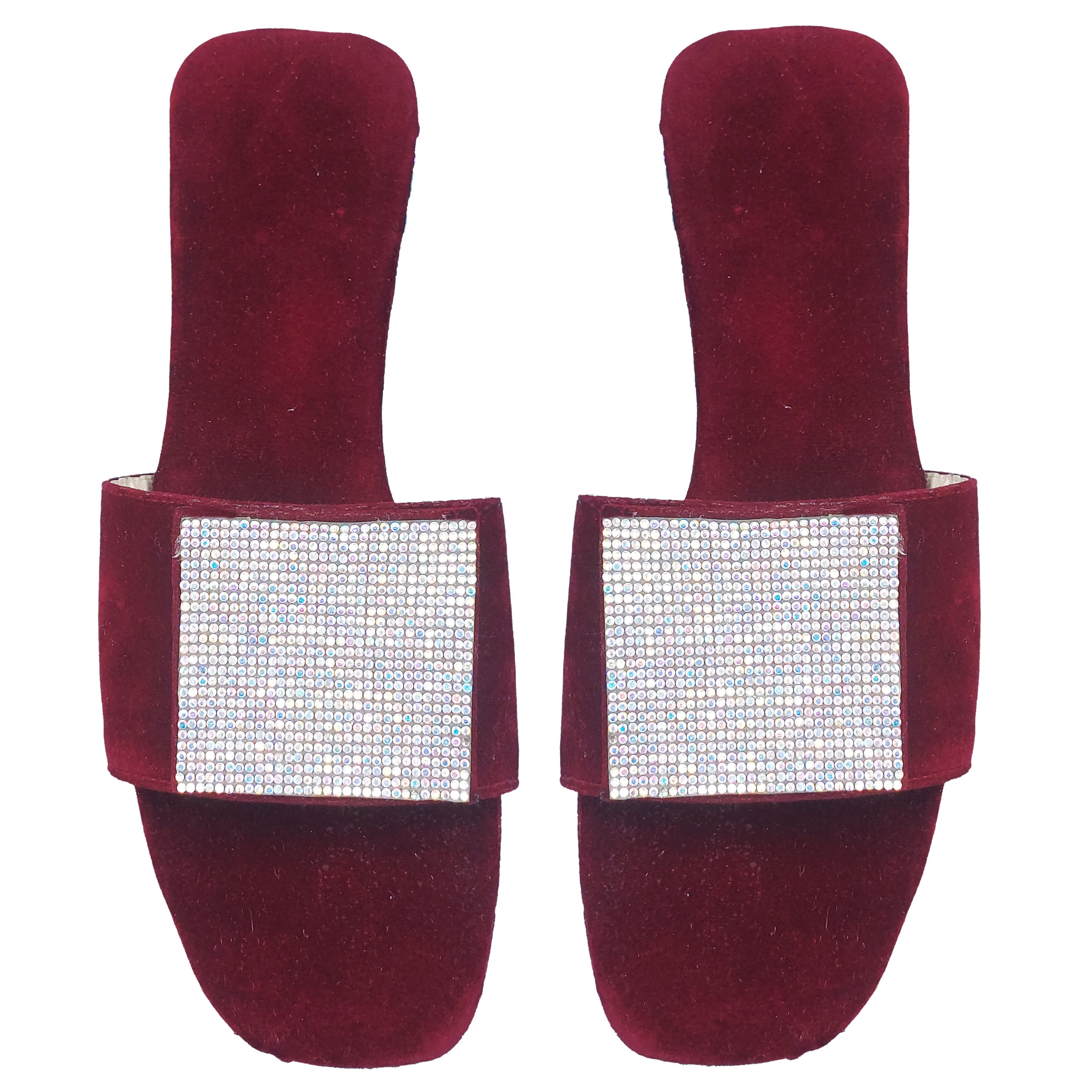 Midnight Glow Velvet Slides