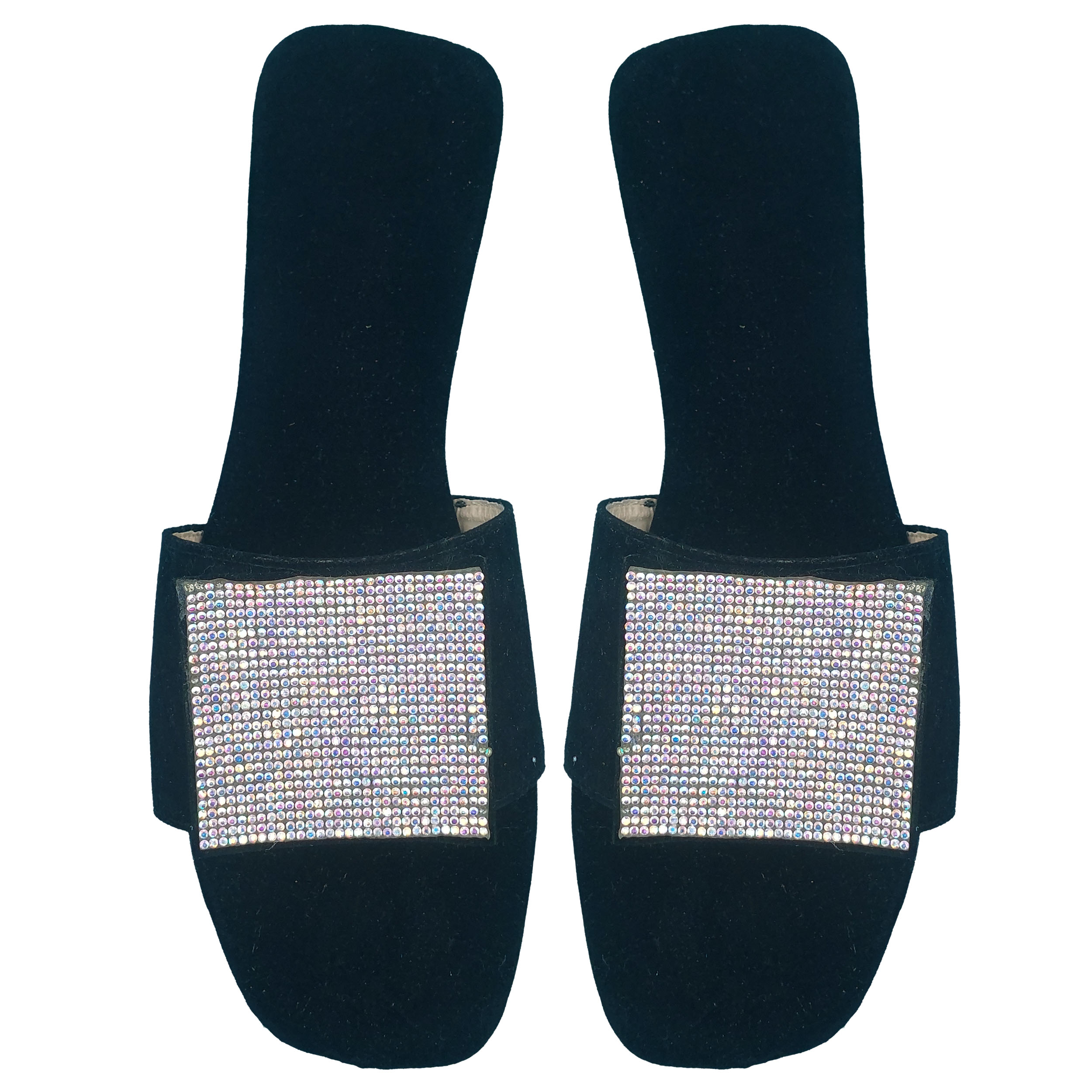 Midnight Glow Velvet Slides