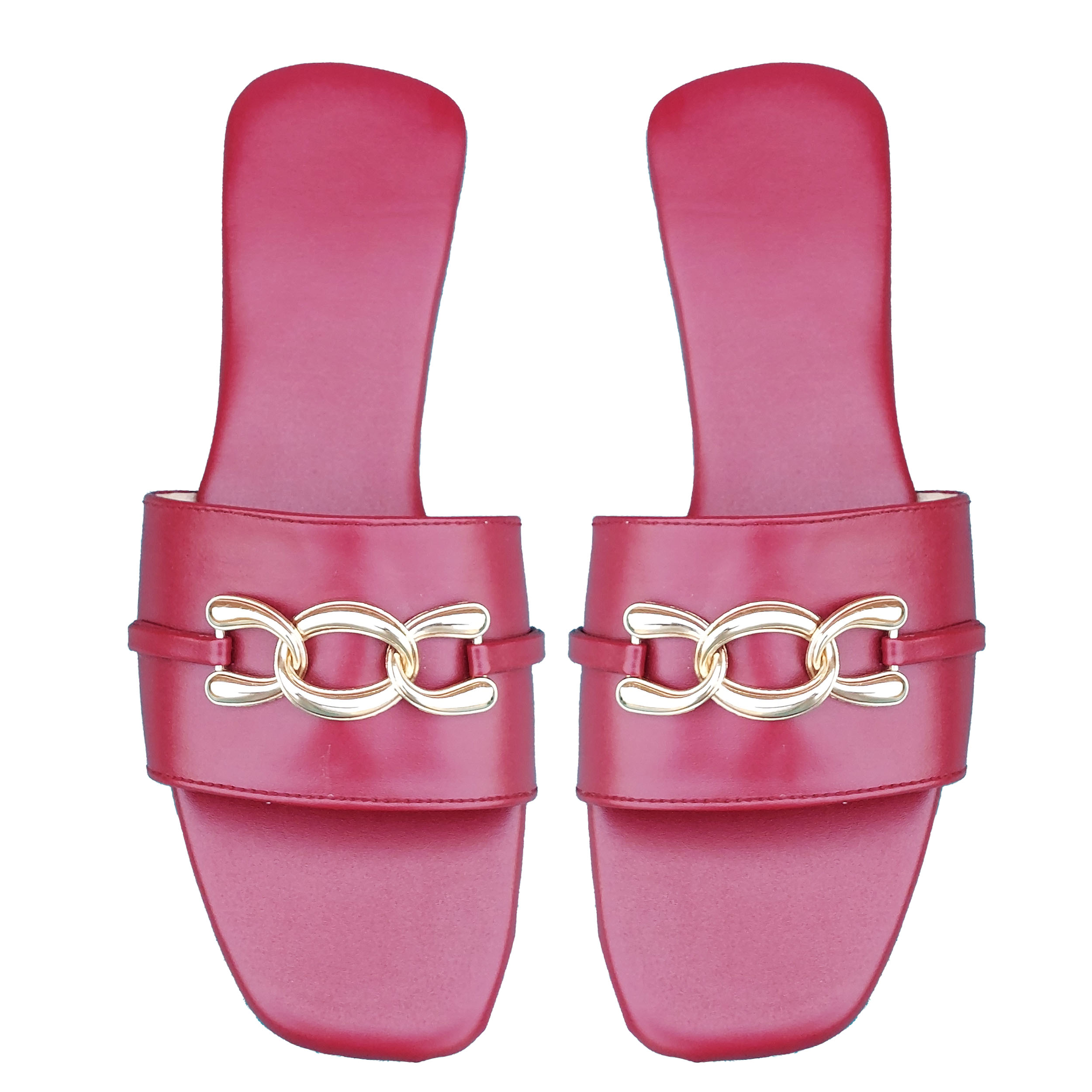 Royal Maroon Buckle Slides