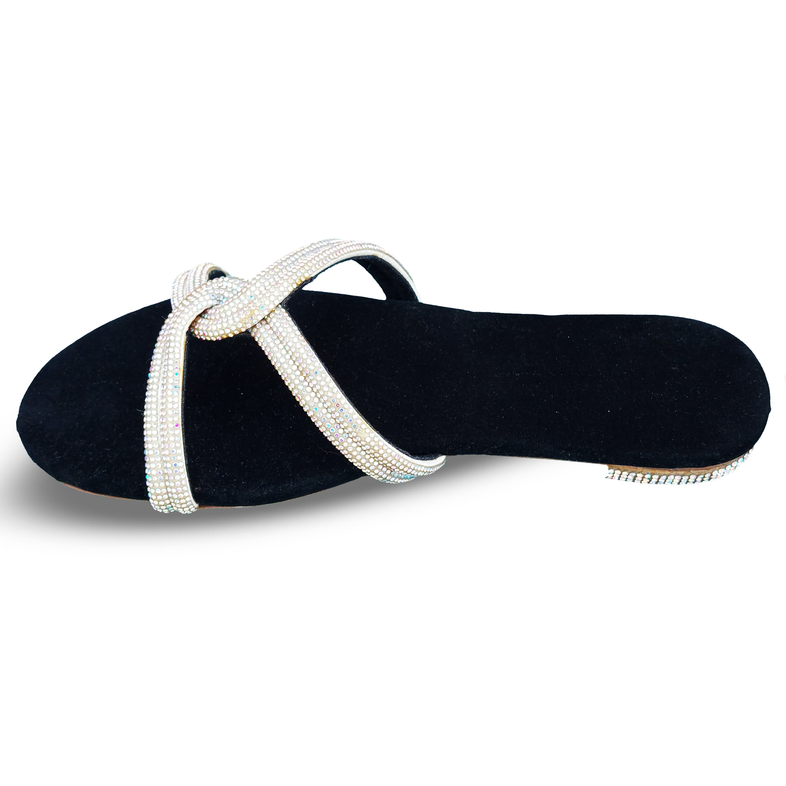 Glam Velvet Stripe Comfort Flats - Image 2