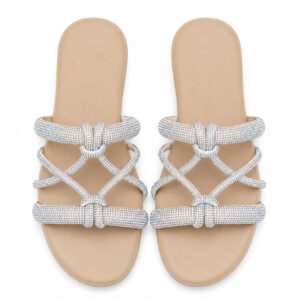 Elegance Crystal Strap Slippers