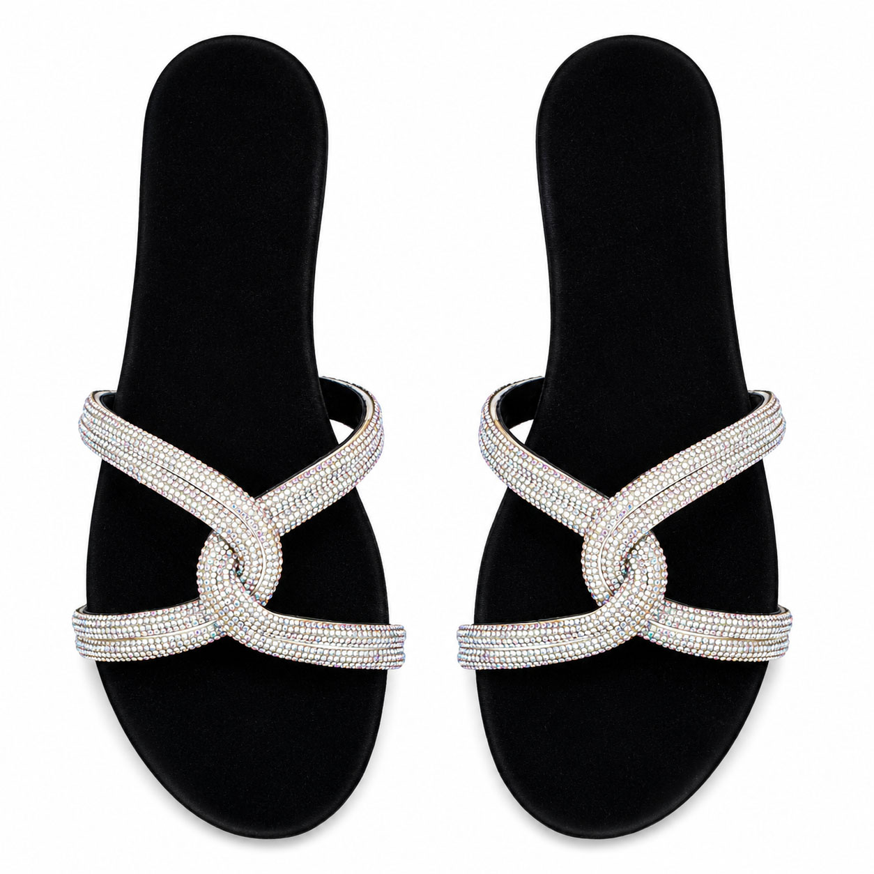 Glam Velvet Stripe Comfort Flats