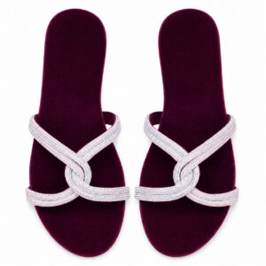 Glam Velvet Stripe Comfort Flats