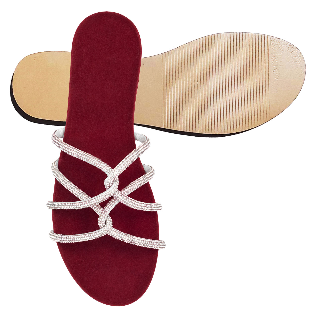 Velvet Spark Stone Stripe Slippers - Image 4