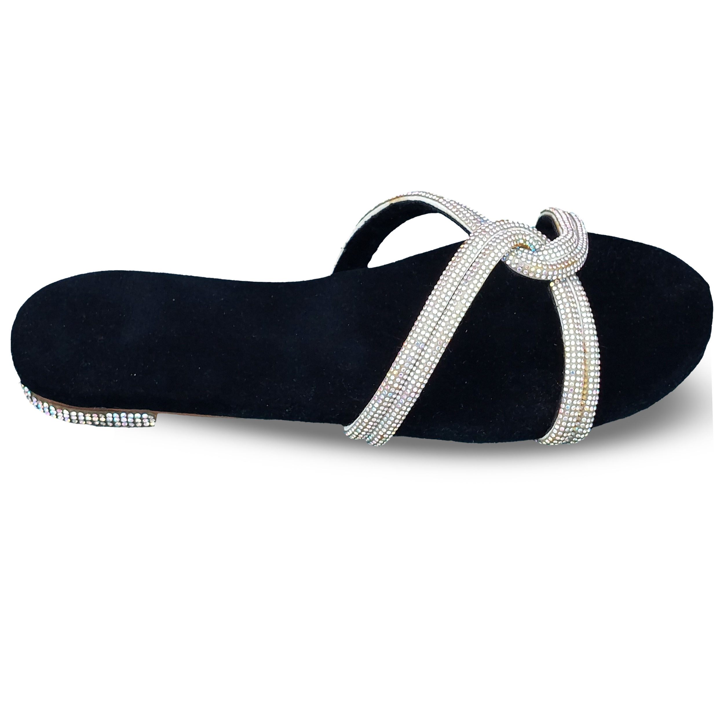 Glam Velvet Stripe Comfort Flats - Image 3