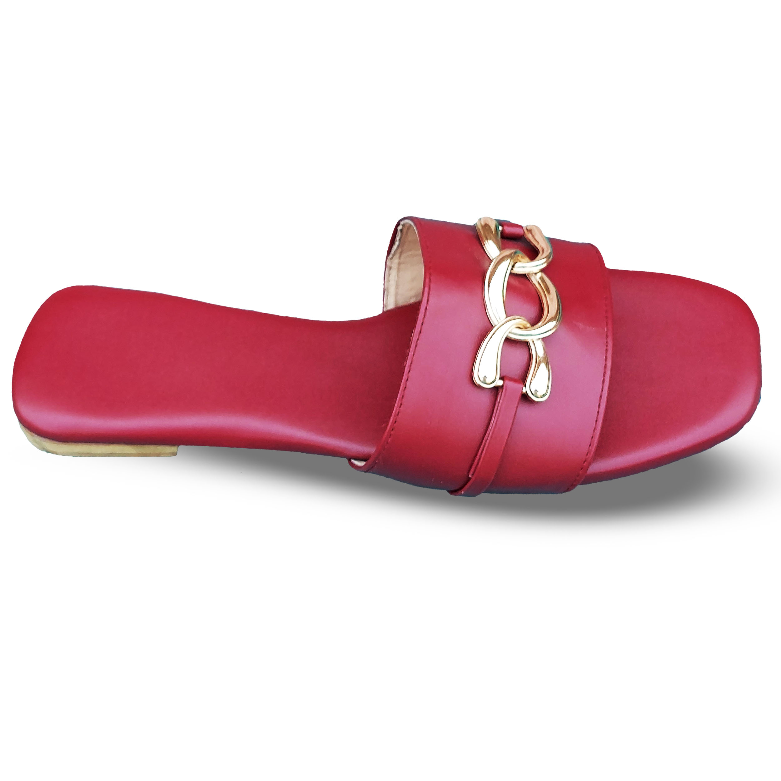 Royal Maroon Buckle Slides - Image 2