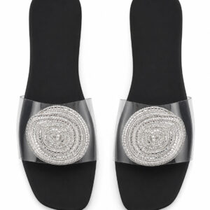 Elegance Crystal Strap Slippers