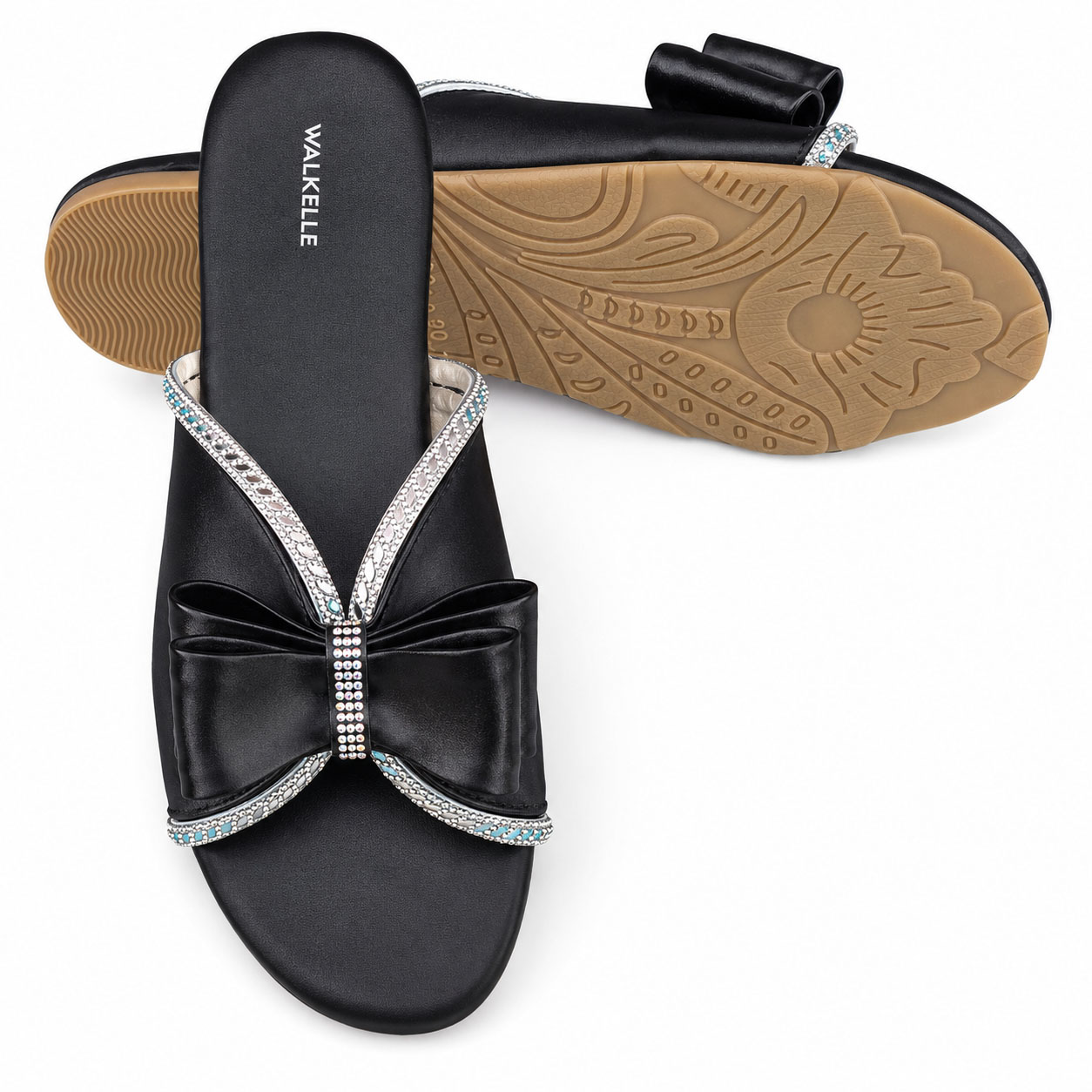 Crystal Butterfly Stripe Chappal - Image 4