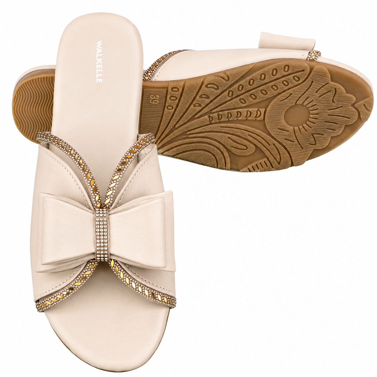 Crystal Butterfly Stripe Chappal - Image 4