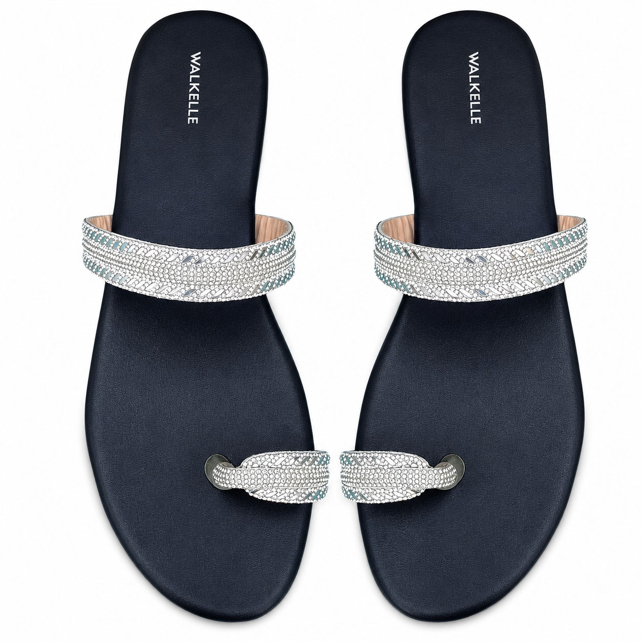 Platinum Sparkle Comfort Slides