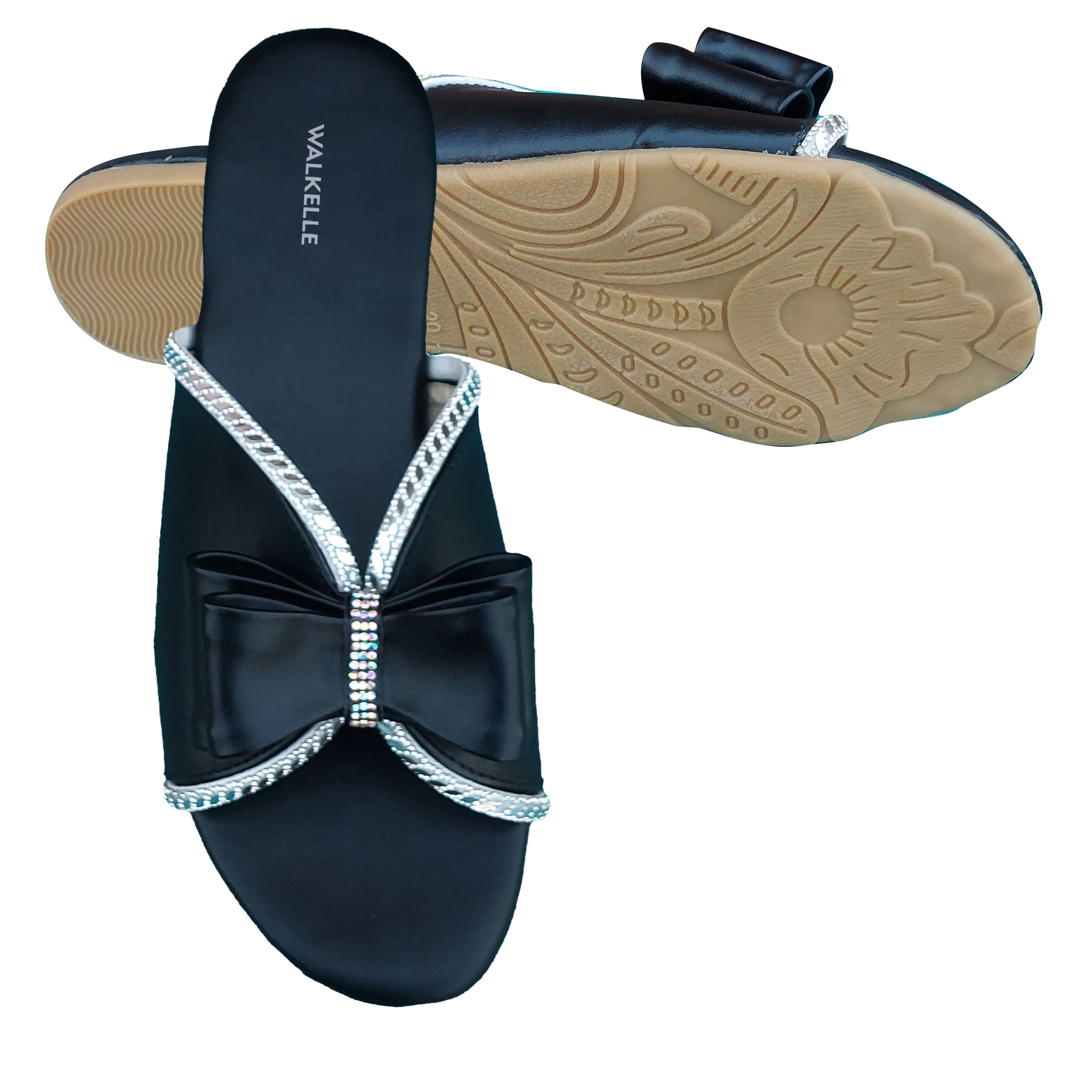 Crystal Butterfly Stripe Chappal - Image 4