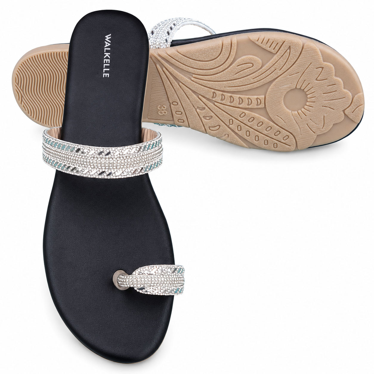Platinum Sparkle Comfort Slides - Image 4